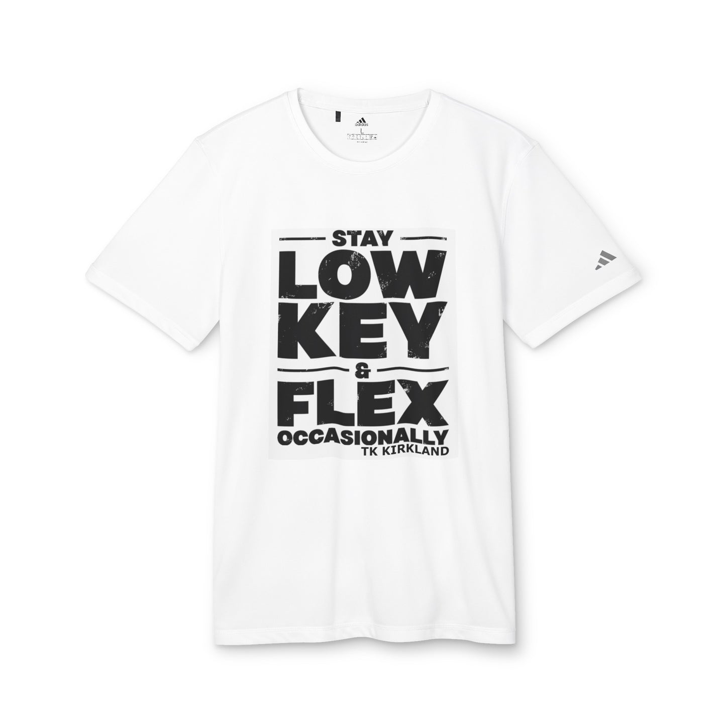 adidas® Unisex Sport T-shirt - Stay Low Key and Flex Occassionally