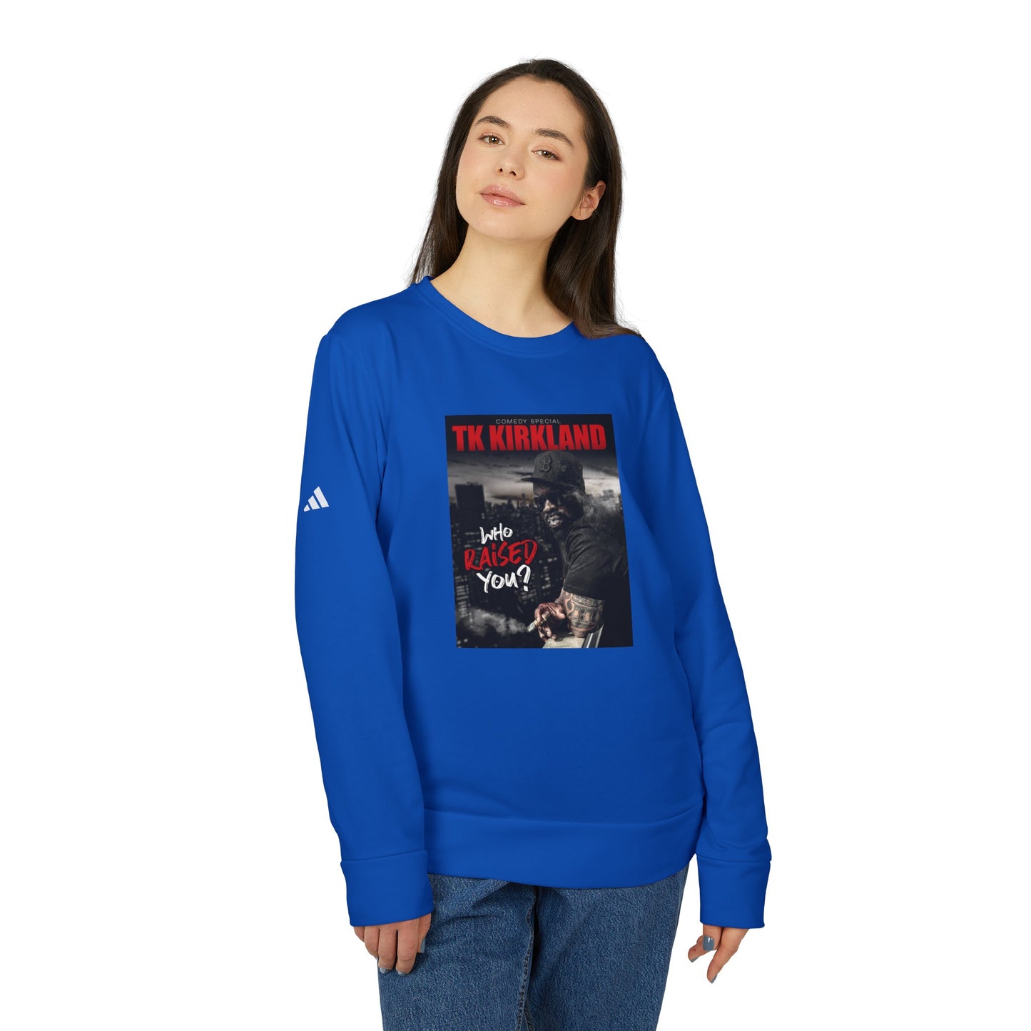adidas® Unisex Fleece Crewneck Sweatshirt - Who Raised You?