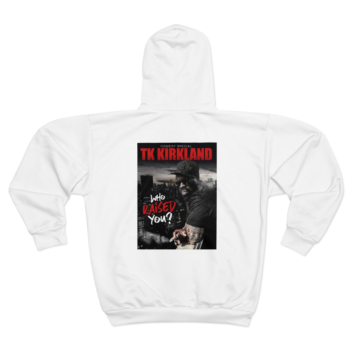 White - Who Raised You? - Unisex Zip Hoodie (AOP)