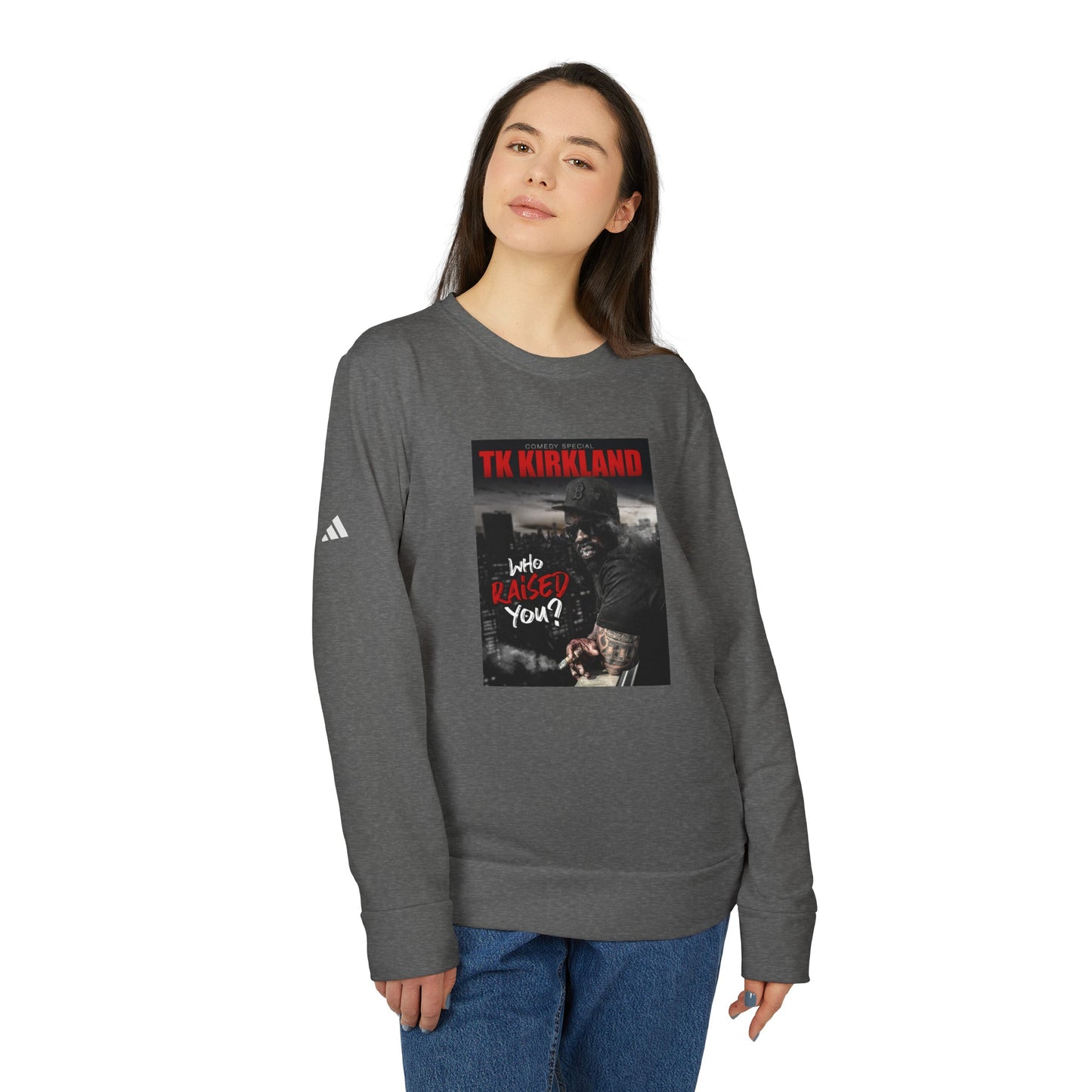 adidas® Unisex Fleece Crewneck Sweatshirt - Who Raised You?