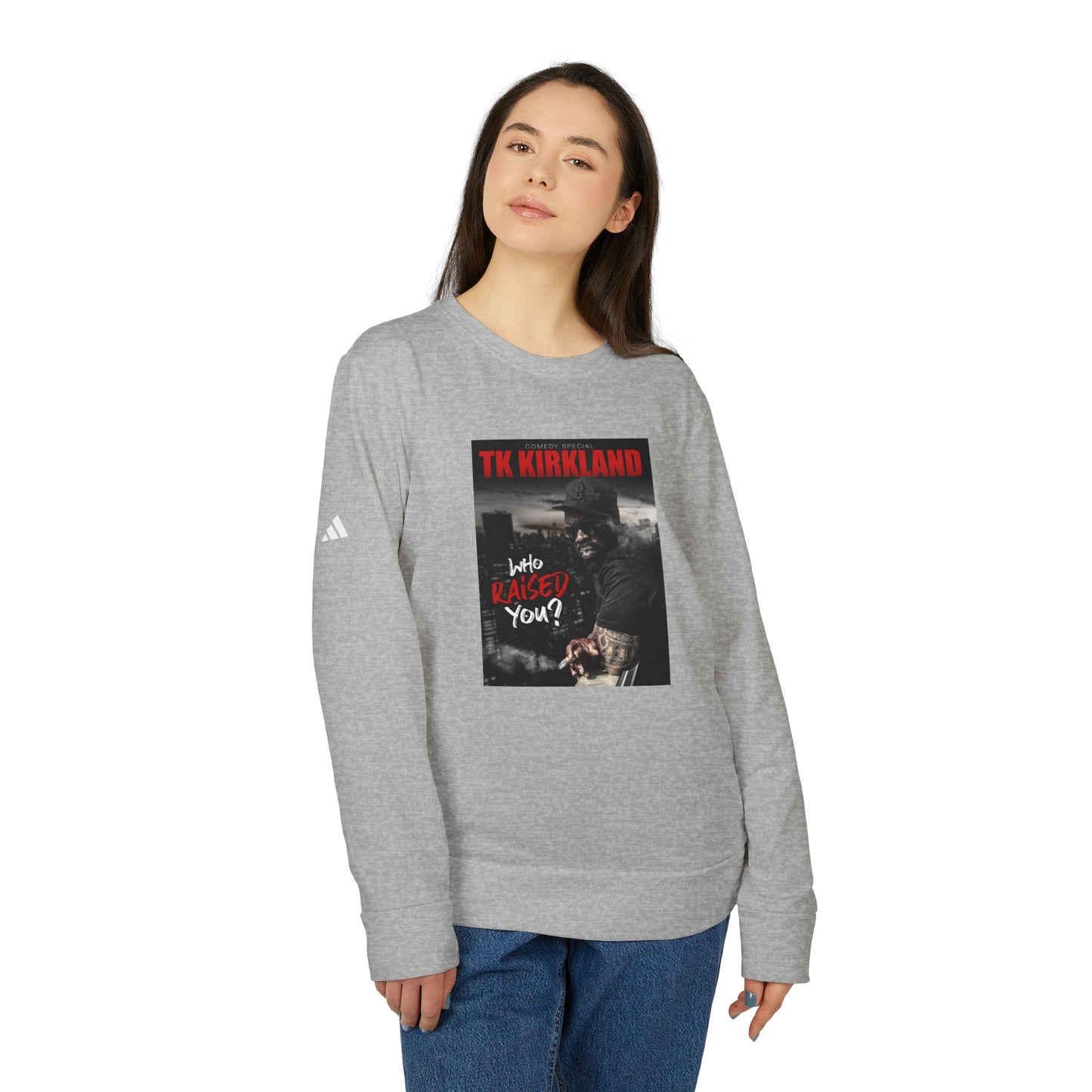 adidas® Unisex Fleece Crewneck Sweatshirt - Who Raised You?