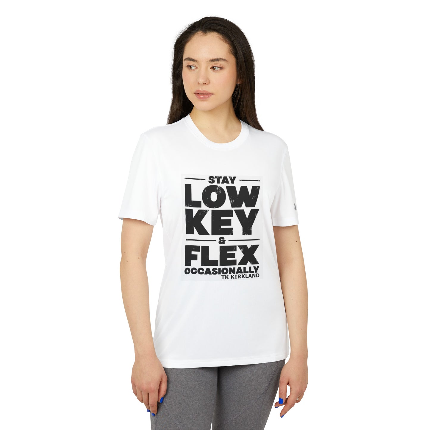 adidas® Unisex Sport T-shirt - Stay Low Key and Flex Occassionally