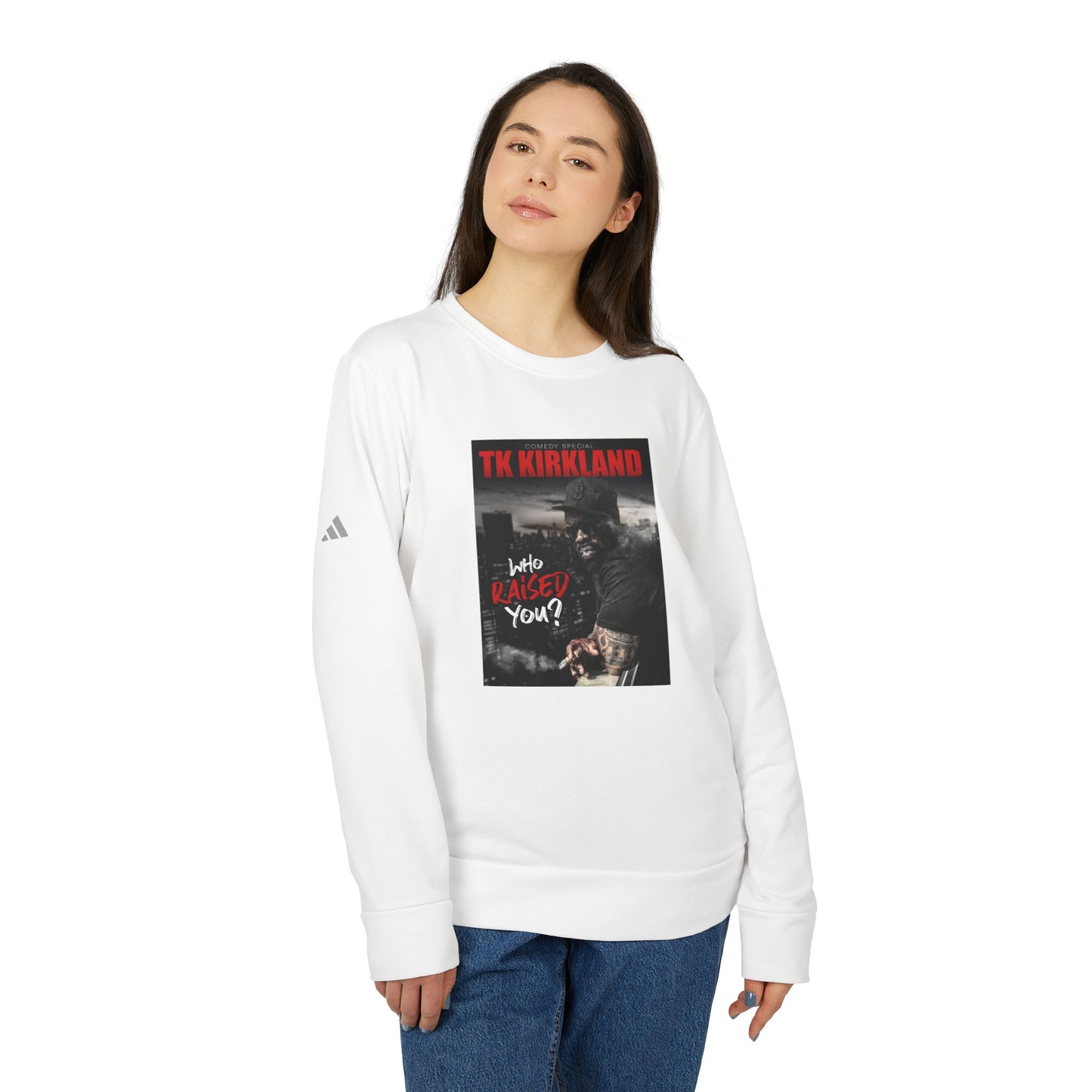 adidas® Unisex Fleece Crewneck Sweatshirt - Who Raised You?