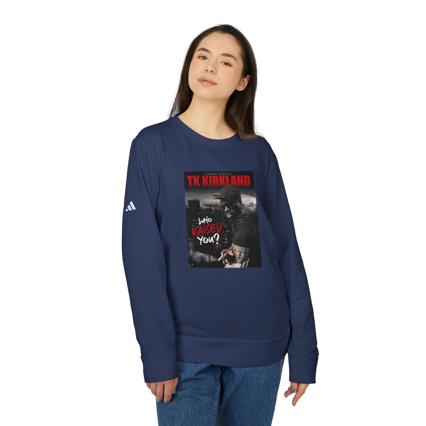 adidas® Unisex Fleece Crewneck Sweatshirt - Who Raised You?
