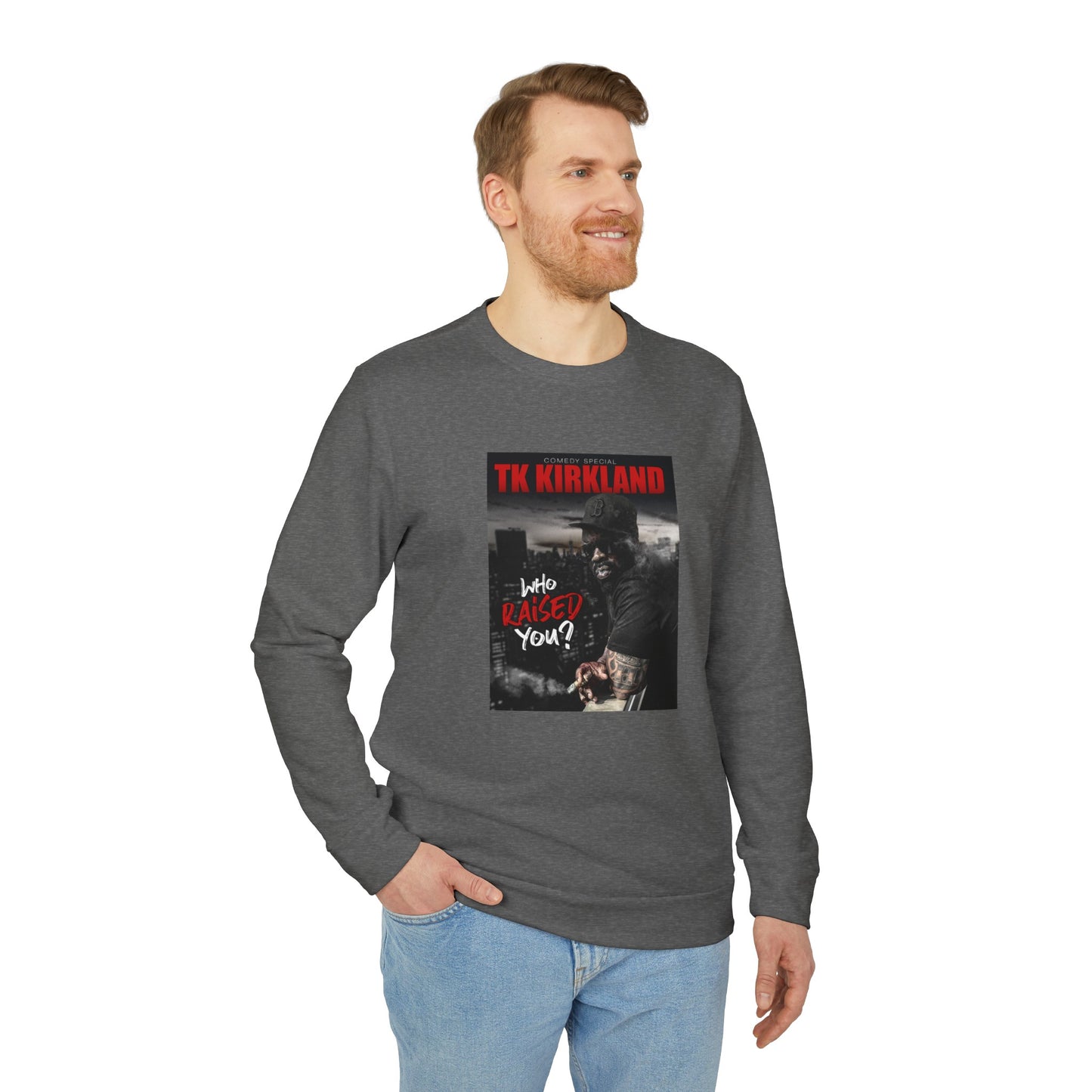 adidas® Unisex Fleece Crewneck Sweatshirt - Who Raised You?