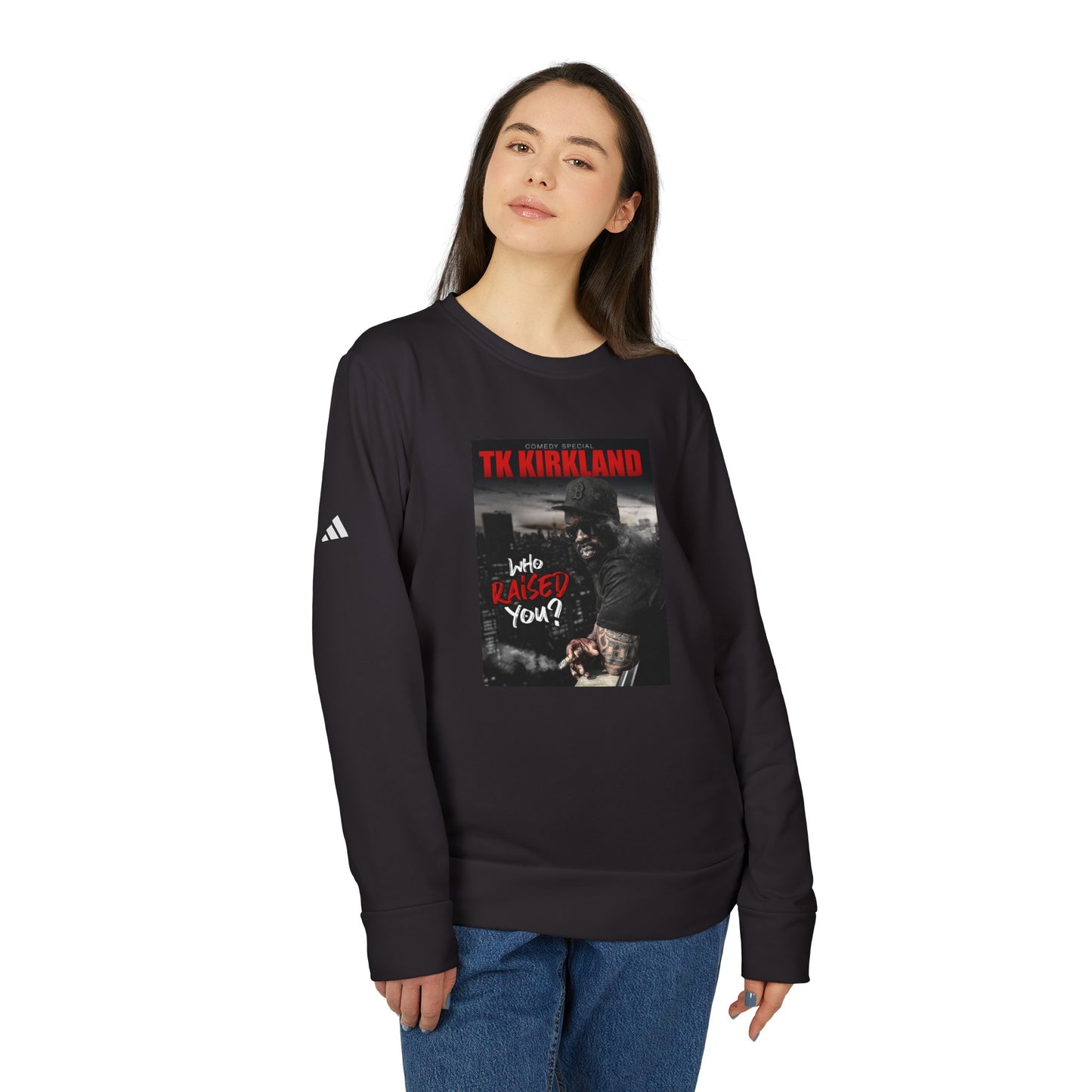 adidas® Unisex Fleece Crewneck Sweatshirt - Who Raised You?