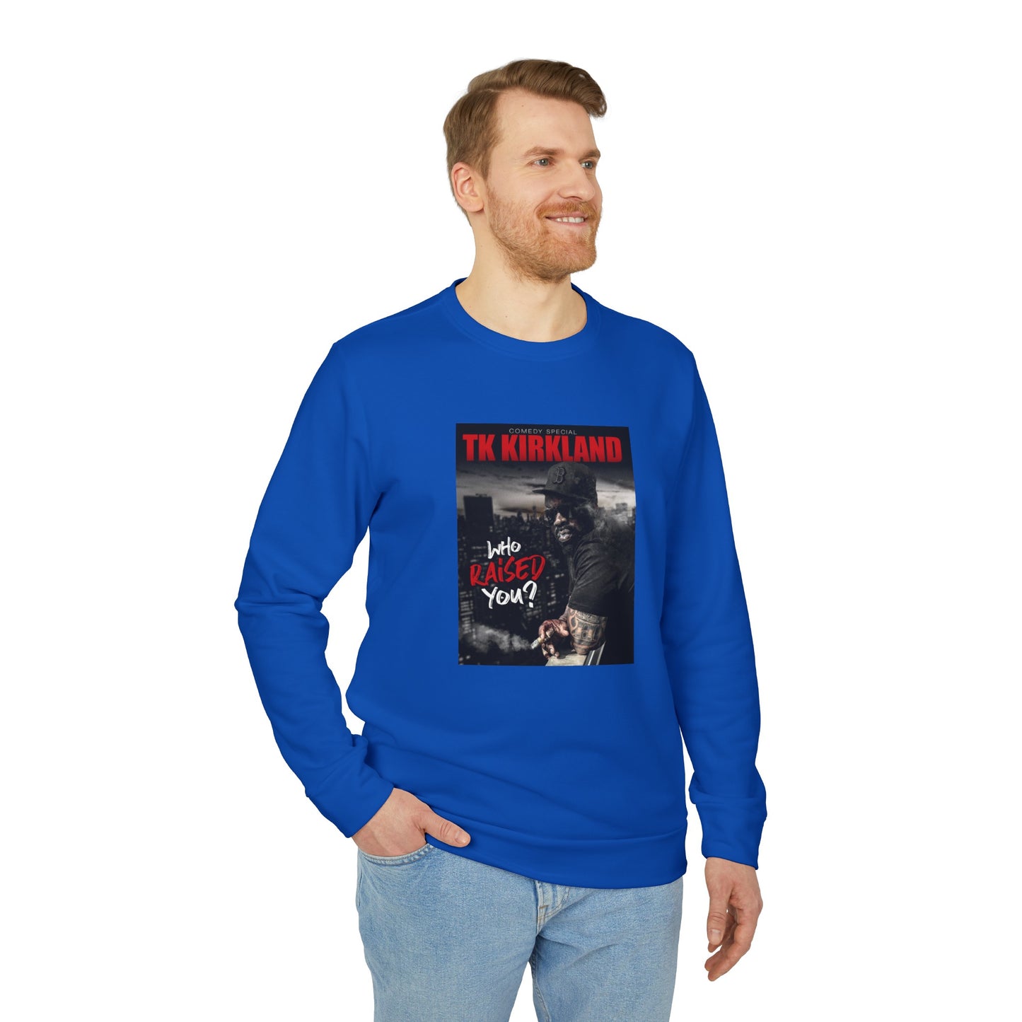 adidas® Unisex Fleece Crewneck Sweatshirt - Who Raised You?