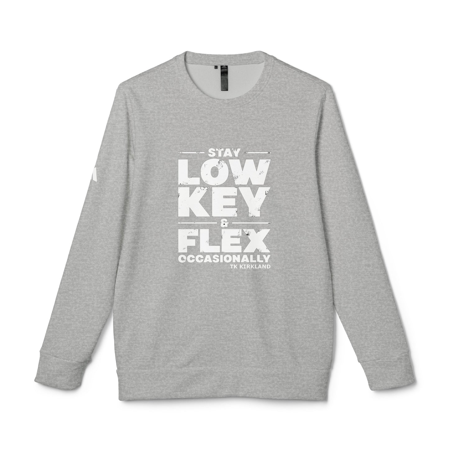 adidas® Unisex Fleece Crewneck Sweatshirt - Stay Low Key and Flex Occassionally