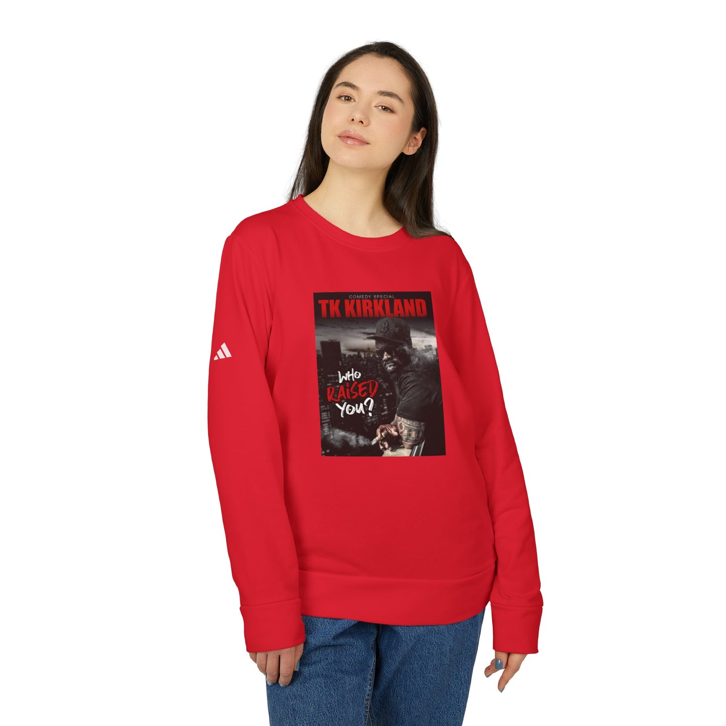 adidas® Unisex Fleece Crewneck Sweatshirt - Who Raised You?