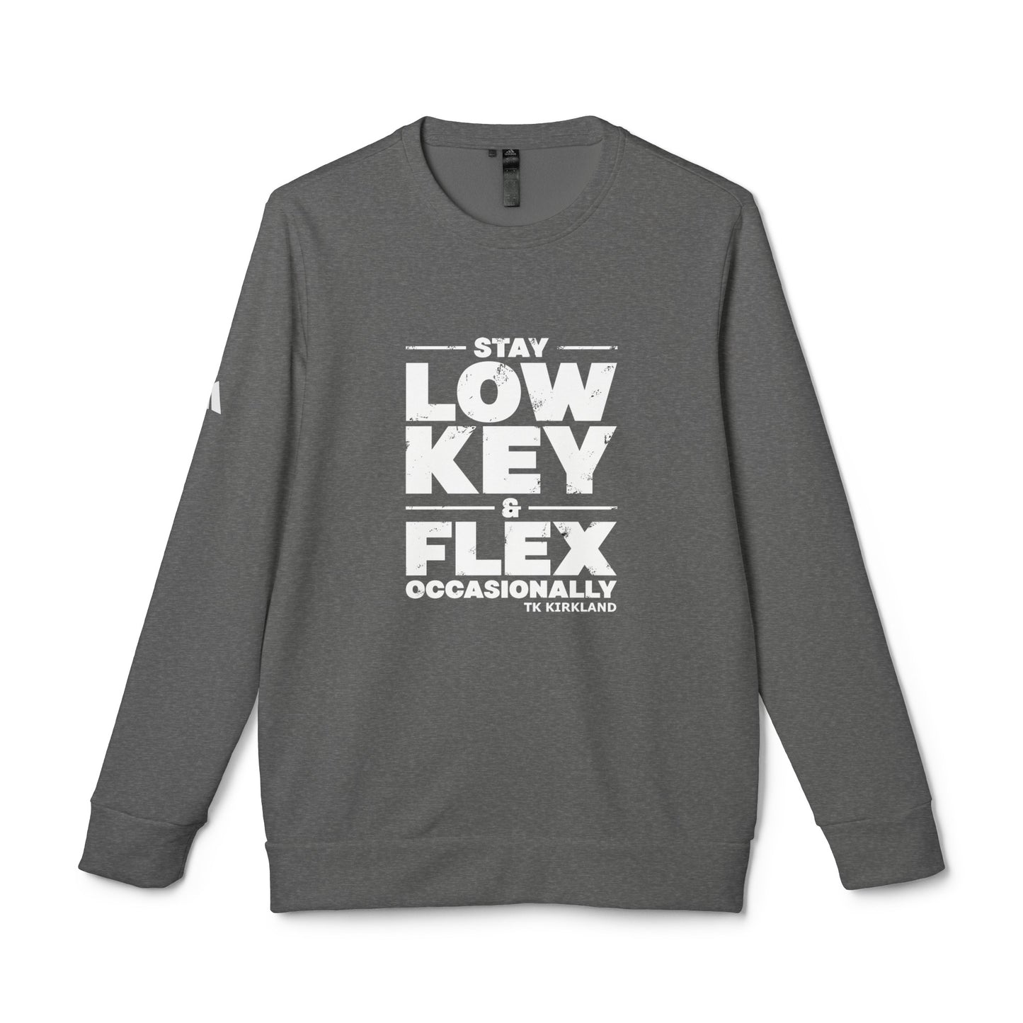 adidas® Unisex Fleece Crewneck Sweatshirt - Stay Low Key and Flex Occassionally