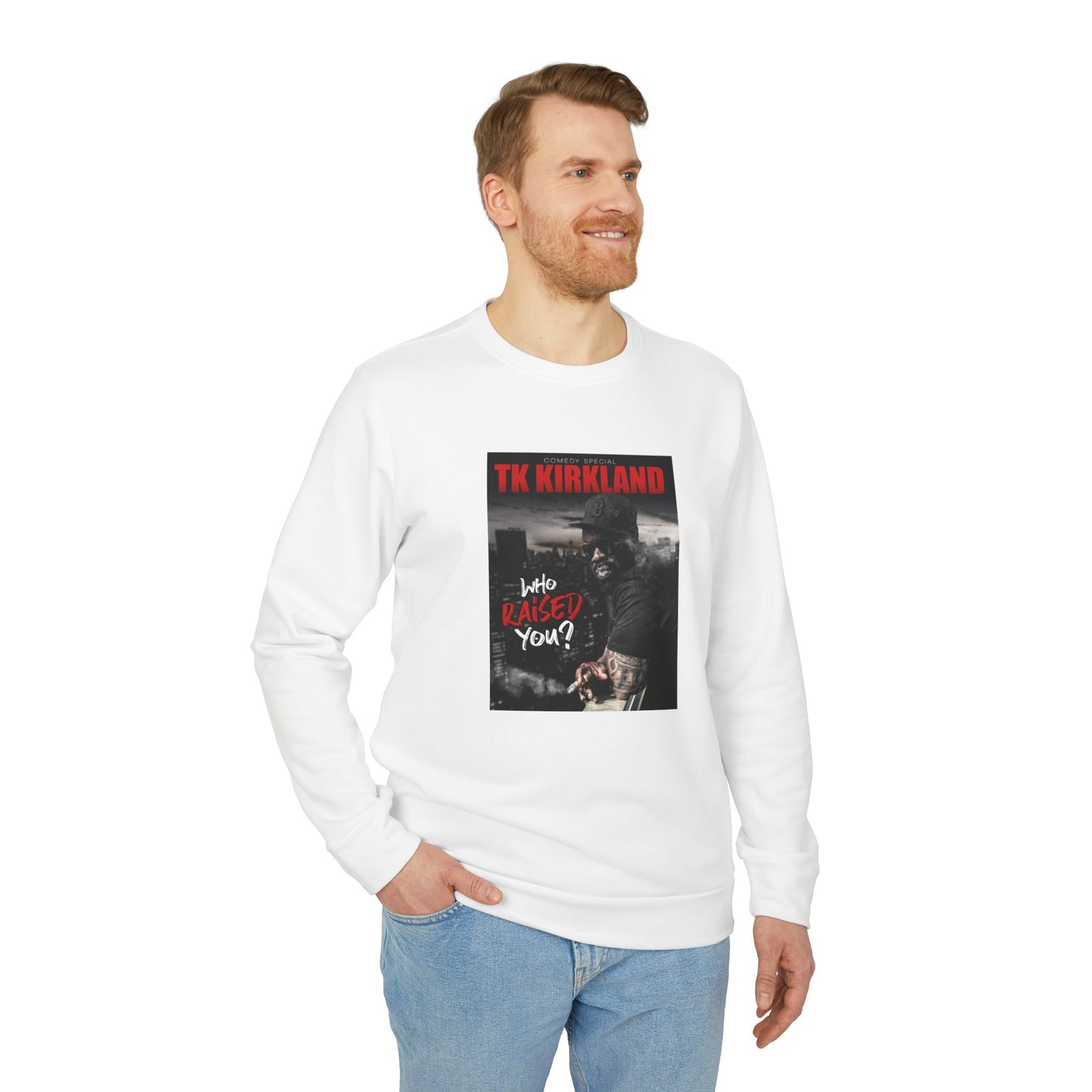 adidas® Unisex Fleece Crewneck Sweatshirt - Who Raised You?