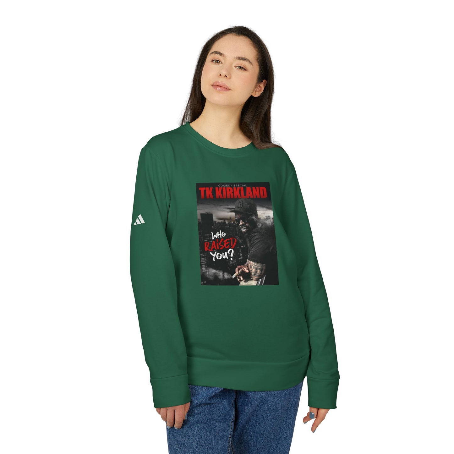 adidas® Unisex Fleece Crewneck Sweatshirt - Who Raised You?