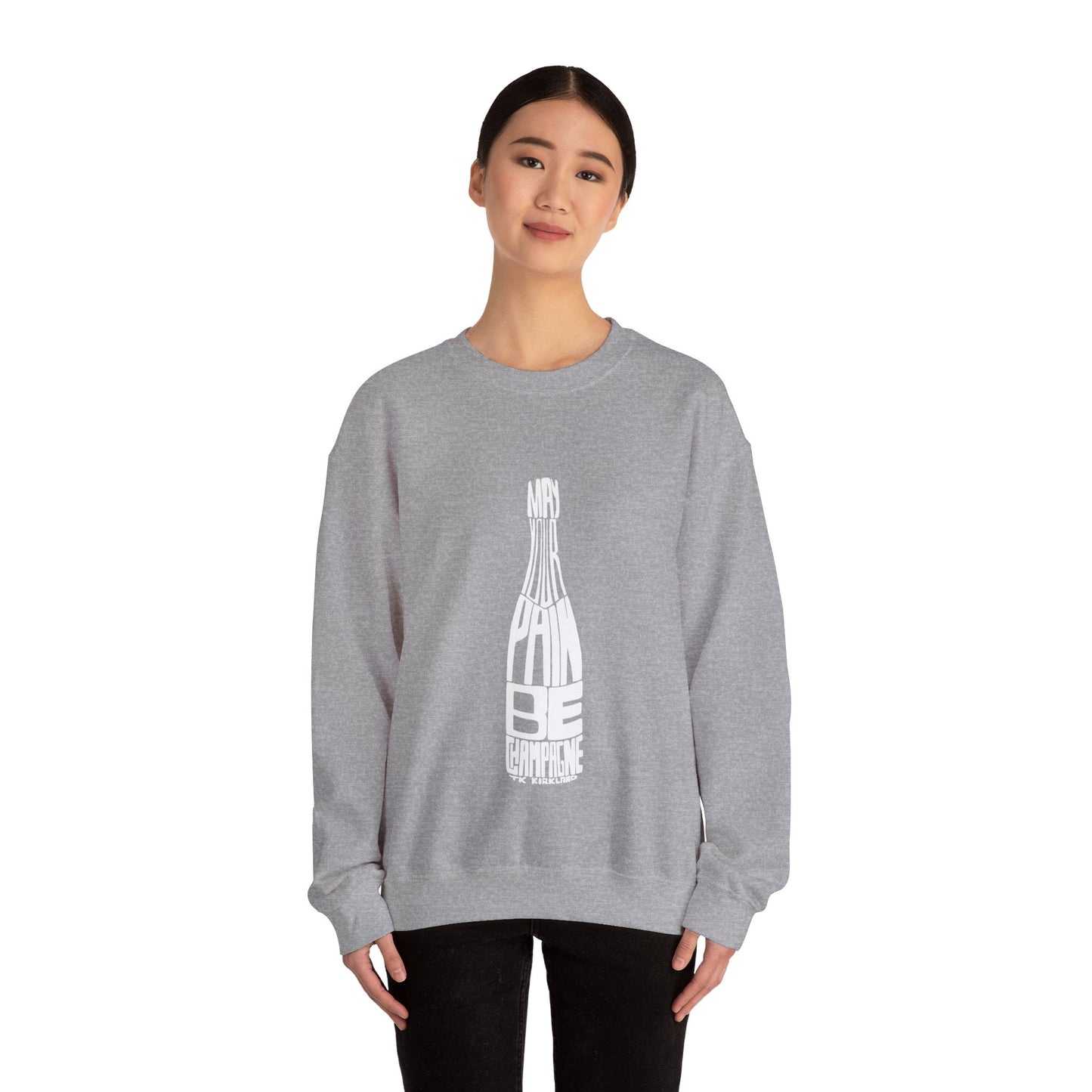 Black - May Your Pain Be Champagne - Unisex Heavy Blend™ Crewneck Sweatshirt