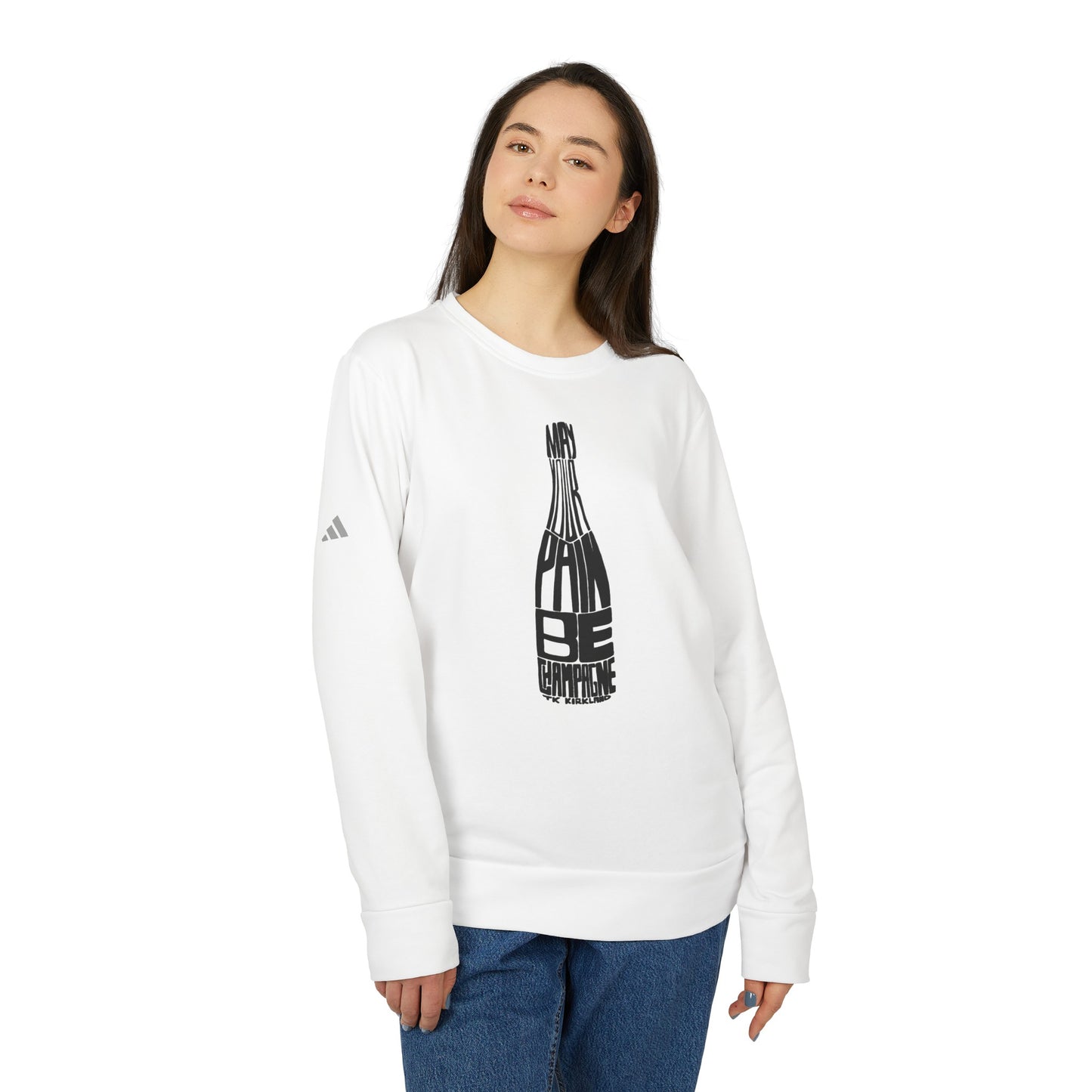 adidas® Unisex Fleece Crewneck Sweatshirt - May Your Pain  Be Champagne