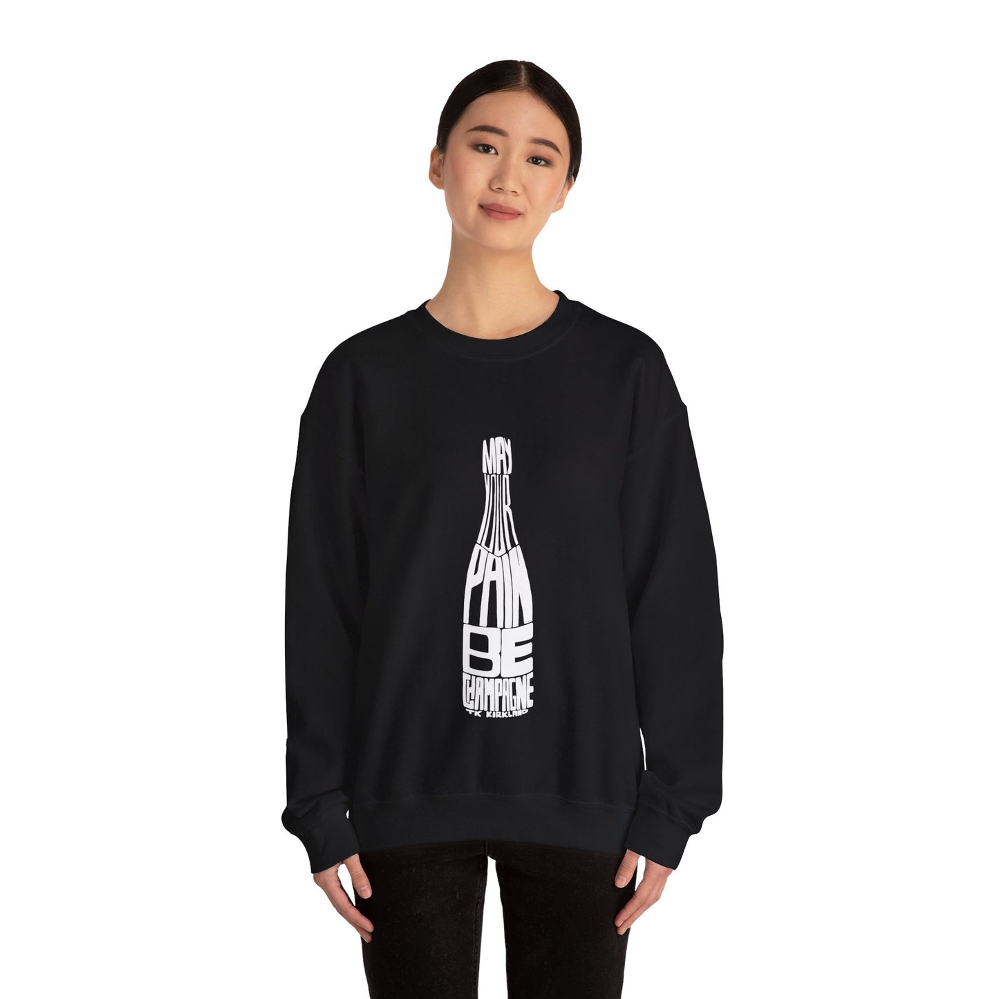 Black - May Your Pain Be Champagne - Unisex Heavy Blend™ Crewneck Sweatshirt