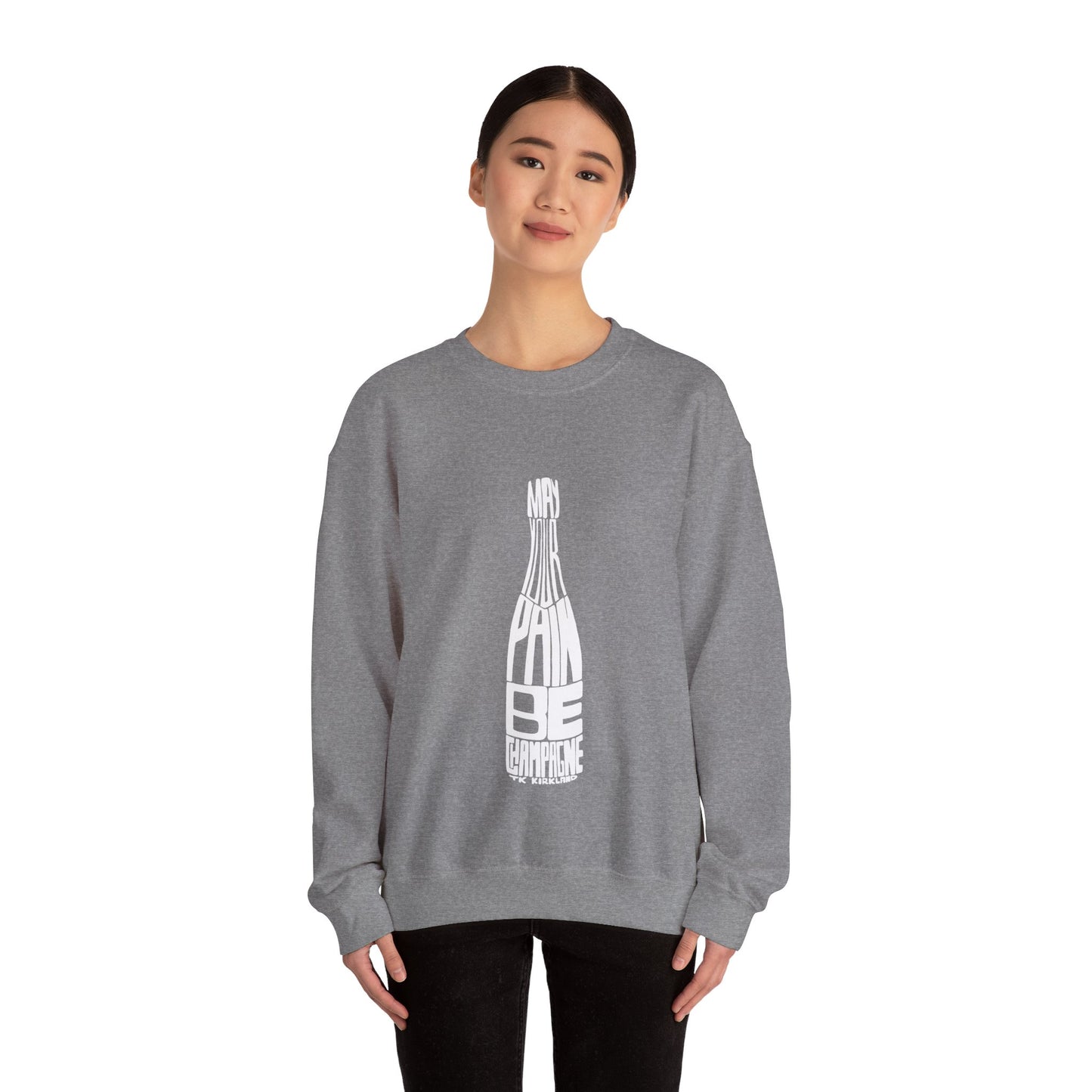 Black - May Your Pain Be Champagne - Unisex Heavy Blend™ Crewneck Sweatshirt