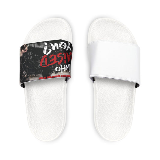 Who Raised You? Men's PU Slide Sandals