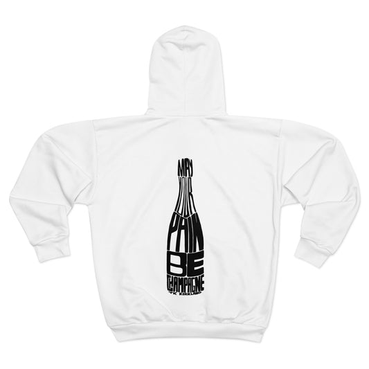 May Your Pain Be Champagne - Unisex Zip Hoodie (AOP)