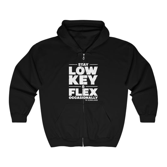 Stay Low Key & Flex Occasionally - Unisex Heavy Blend™ Full Zip Hooded Sweatshirt