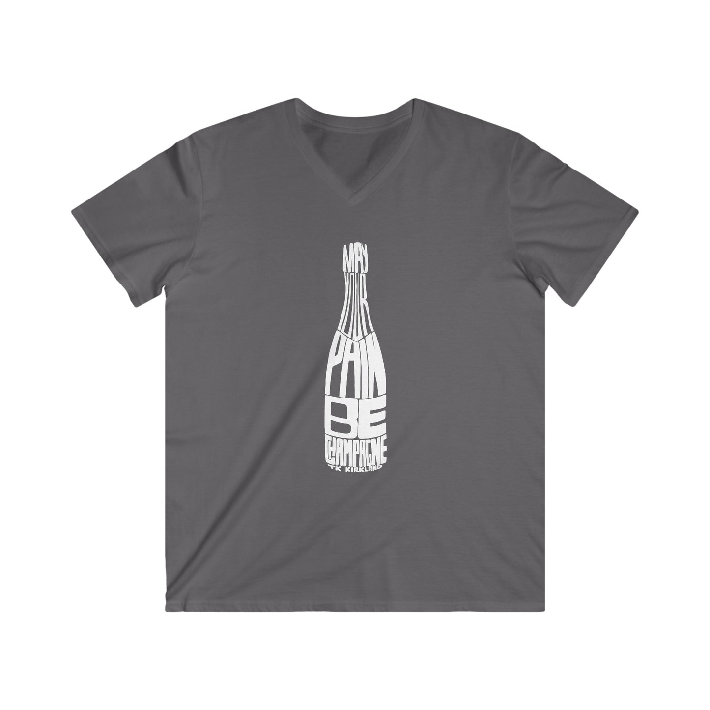 Men's Fitted V-Neck Short Sleeve Tee - May Your Pain Be Champagne