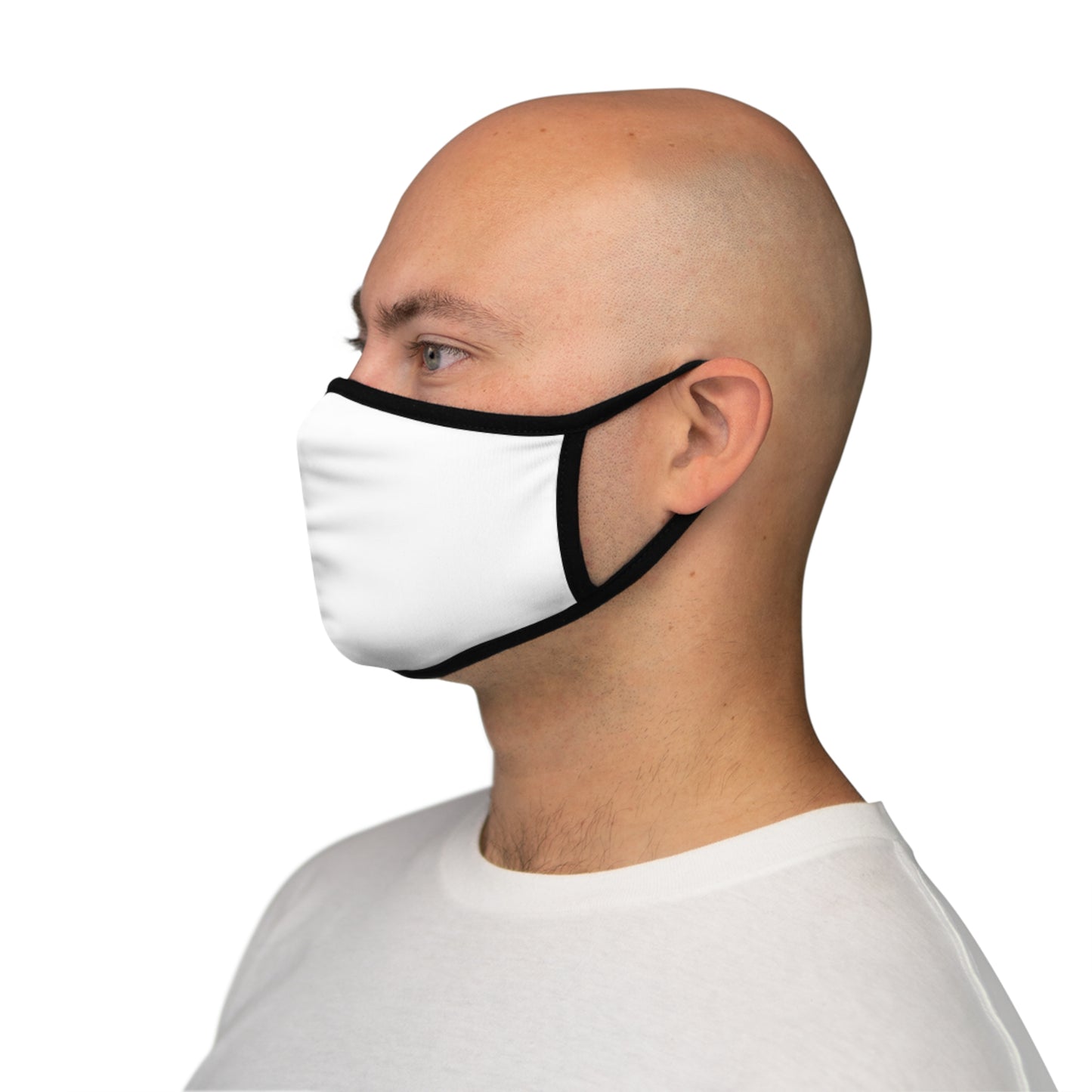 White - Fitted Polyester Face Mask - Stay Low Key & Flex Occasionally